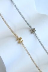 İthal Seri N Harfi Su Yolu Kadın Çelik Bileklik Kararmaz Renk Atmaz