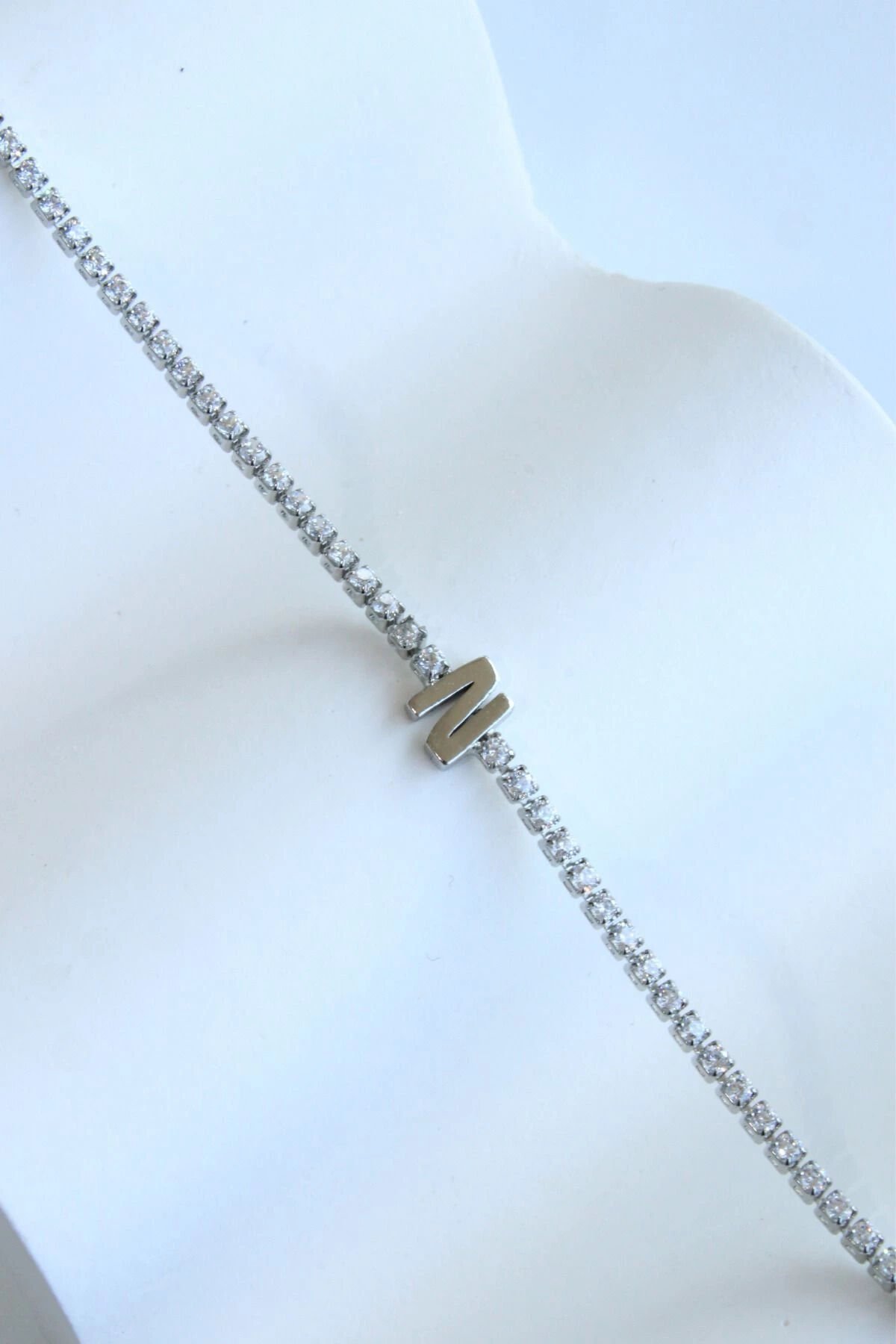 İthal Seri N Harfi Su Yolu Kadın Çelik Bileklik Kararmaz Renk Atmaz