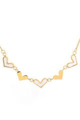 Exclusive Seri Çelik Kalp Mine Kalp Detaylı Kadın Çelik Kolye