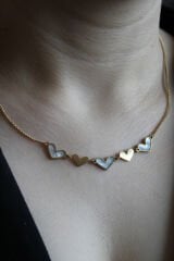 Exclusive Seri Çelik Kalp Mine Kalp Detaylı Kadın Çelik Kolye