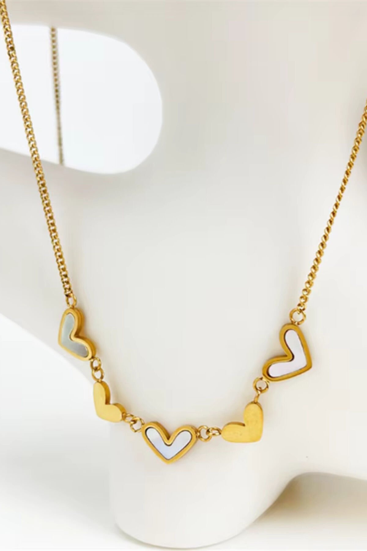 Exclusive Seri Çelik Kalp Mine Kalp Detaylı Kadın Çelik Kolye