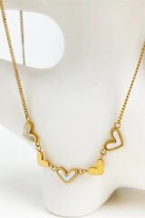 Exclusive Seri Çelik Kalp Mine Kalp Detaylı Kadın Çelik Kolye