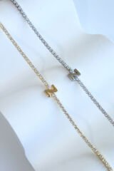 İthal Seri Z Harfi Su Yolu Kadın Çelik Bileklik Kararmaz Renk Atmaz