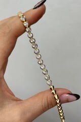 Luxe Romance Kuyumcu İşçiliği 14K Altın Kaplama Premium Seri Kadın Çelik Bileklik