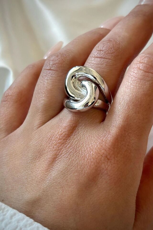 Premium Seri Rose Cilalı Ayarlanabilir Kadın Çelik Yüzük Gümüş