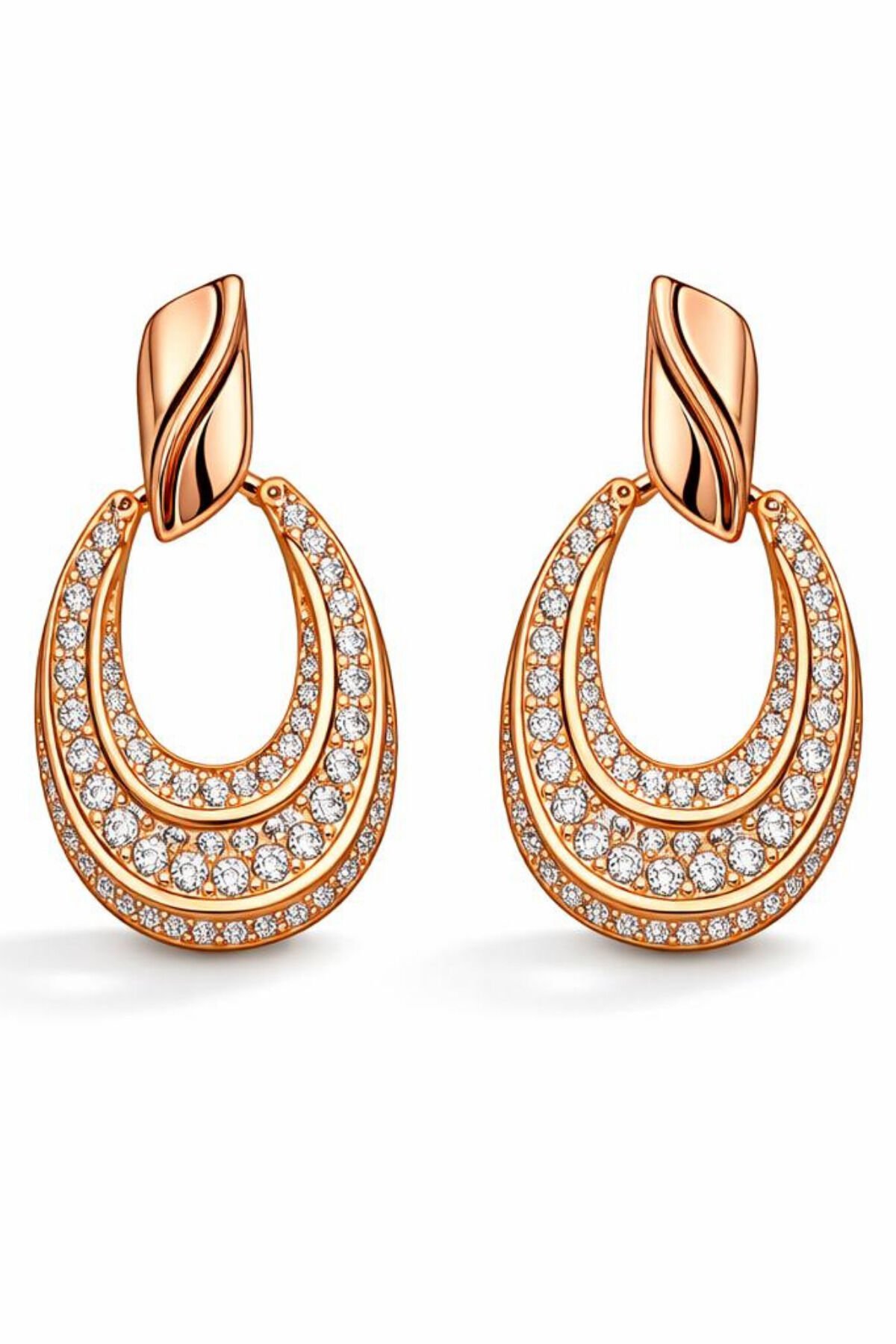 Kıvrımlı Çanta Tasarım Xuping 14K Altın Kaplama Kadın Çelik Küpe