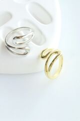 Yeni Sezon Cilalı Sarmal Tasarım Ayarlanabilir Kadın Yüzük