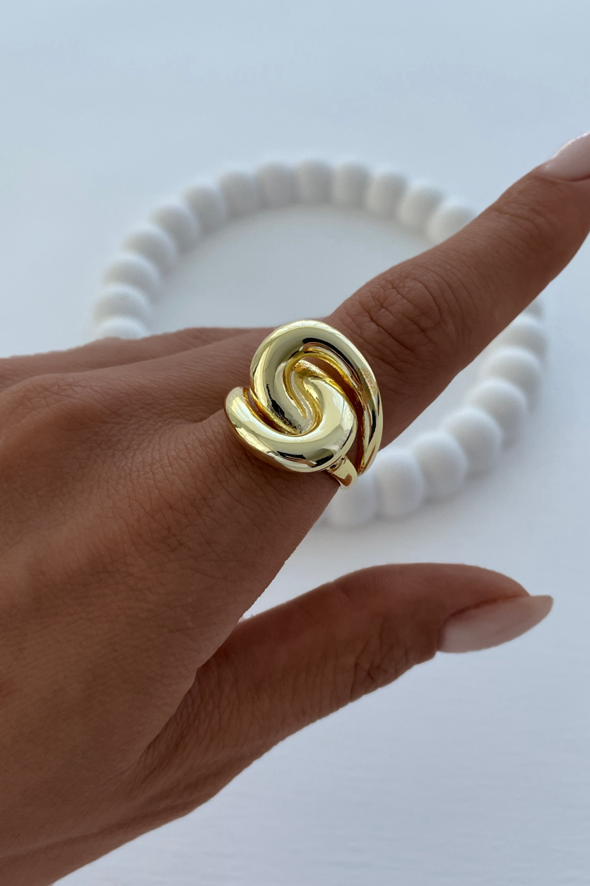 Premium Seri Rose Cilalı Ayarlanabilir Kadın Çelik Yüzük Gold