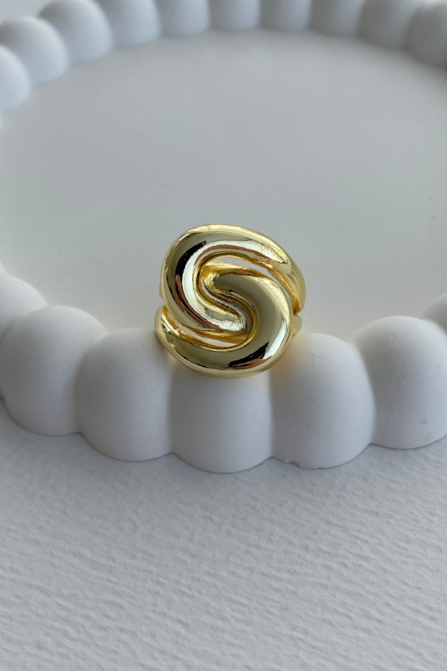 Premium Seri Rose Cilalı Ayarlanabilir Kadın Çelik Yüzük Gold