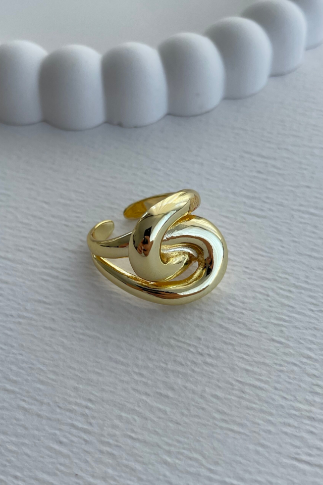 Premium Seri Rose Cilalı Ayarlanabilir Kadın Çelik Yüzük Gold