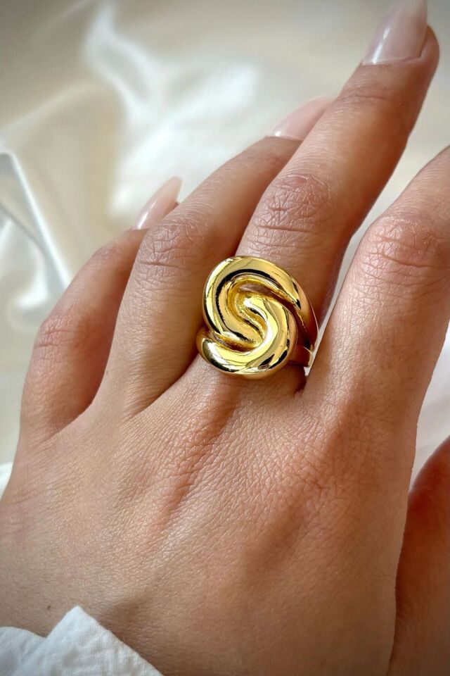 Premium Seri Rose Cilalı Ayarlanabilir Kadın Çelik Yüzük Gold