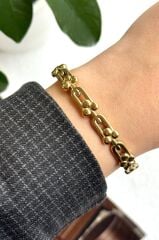 İthal Seri Çoklu Tifany Model Kadın Çelik Bileklik Kelepçe