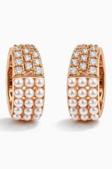 Xuping Mini İncili Zirkon Taşlı Halka Tasarım Kadın Çelik Küpe