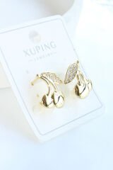 Kiraz Tasarım Xuping 14 K Gold Kadın Çelik Küpe