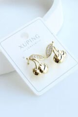 Kiraz Tasarım Xuping 14 K Gold Kadın Çelik Küpe