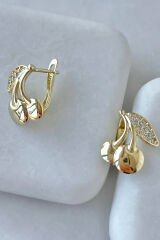 Kiraz Tasarım Xuping 14 K Gold Kadın Çelik Küpe