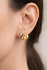 Kiraz Tasarım Xuping 14 K Gold Kadın Çelik Küpe