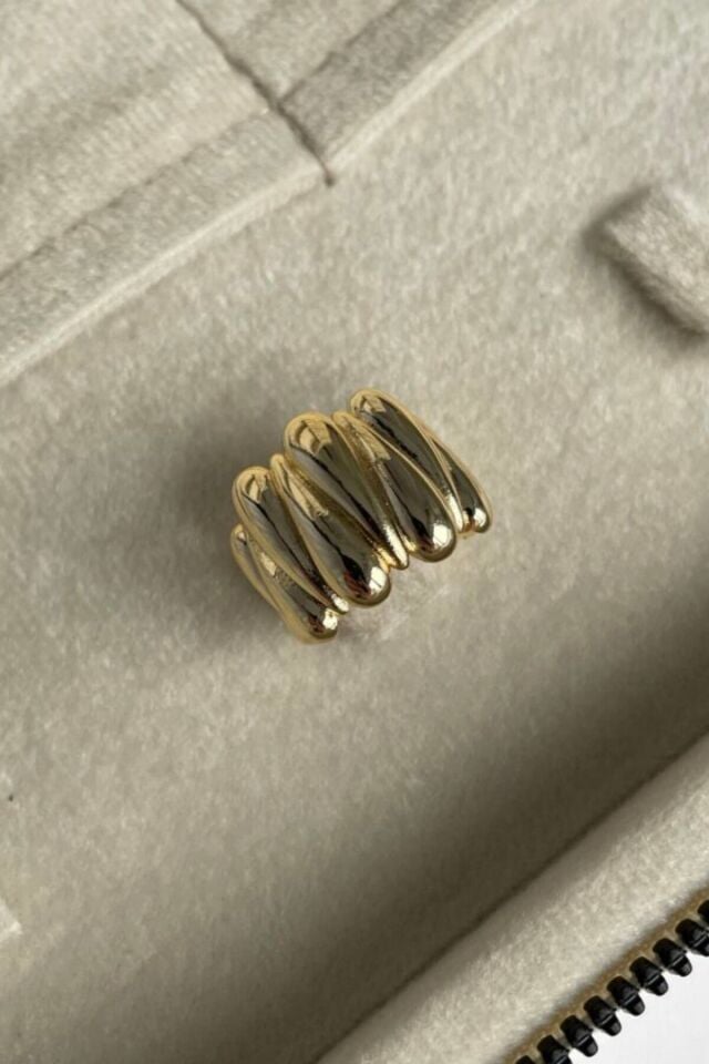 Yeni Sezon Twist Luxe Tasarım Ayarlanabilir Kadın Yüzük Altın
