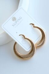 VİP Xuping Burgulu Elips İstiridye Tasarım Kararmaz Renk Atmaz Kadın Çelik Küpe