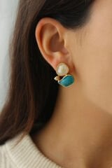 Özel Tasarım Mineli Kararmaz Renk Atmaz Kadın Çelik Küpe