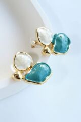 Özel Tasarım Mineli Kararmaz Renk Atmaz Kadın Çelik Küpe