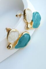 Özel Tasarım Mineli Kararmaz Renk Atmaz Kadın Çelik Küpe