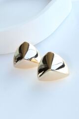 Premium Seri Xuping Metal Piramit Tasarım Kararmaz Renk Atmaz Kadın Çelik Küpe