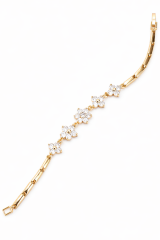 Altın Kaplama 5 li Zirkon Taşlı Lostus Çiçeği Tasarım Kadın Çelik Bileklik Kelepçe