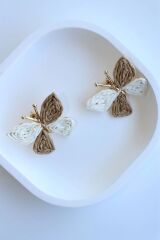 Yeni Sezon Hasır Kelebek Tasarım Yazlık Hafif Kadın Küpe