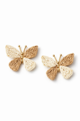 Yeni Sezon Hasır Kelebek Tasarım Yazlık Hafif Kadın Küpe