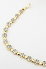 Crystal Sphere Kuyumcu İşçiliği 14K Altın Kaplama Premium Seri Kadın Çelik Bileklik