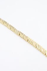 Premıum Seri Lıora Tasarım Yatay Çizgi Görünüm Zirkon Taşlı 14K Xuping Kadın Çelik Bileklik