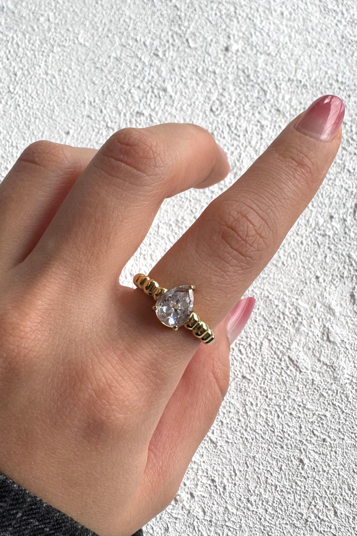 Premıum Seri Damla Taş Kadın Numaralı Çelik Yüzük