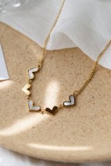 Exclusive Seri Çelik Kalp Mine Kalp Detaylı Kadın Çelik Kolye