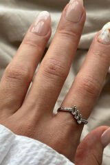 Trinity Üçlü Sıralı Baget Taşlı Ayarlanabilir Kadın Yüzük