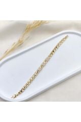 Radiant Blocks Kuyumcu İşçiliği 14K Altın Kaplama Premium Seri Kadın Çelik Bileklik