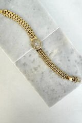 Premium Seri Trapez Kordon Saat Tasarım Ayarlanabilir Kadın Çelik Bileklik Kelepçe