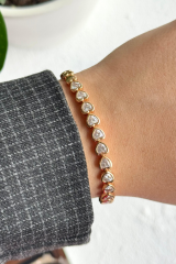 Özel Seri Su Yolu Kalp Tasarım Rose Renk Xuping Kadın Çelik Bileklik