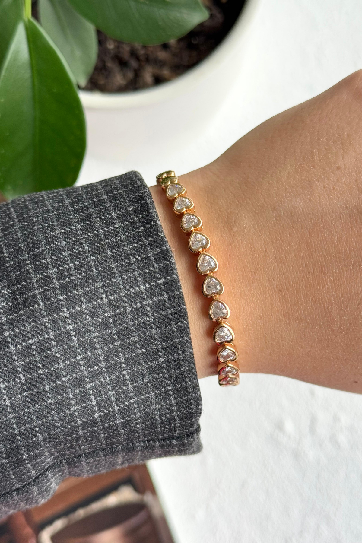 Özel Seri Su Yolu Kalp Tasarım Rose Renk Xuping Kadın Çelik Bileklik