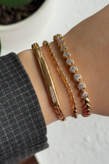 Özel Seri Su Yolu Kalp Tasarım Rose Renk Xuping Kadın Çelik Bileklik