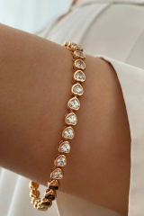 Özel Seri Su Yolu Kalp Tasarım Rose Renk Xuping Kadın Çelik Bileklik