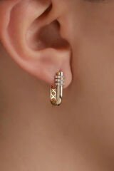 Premium Seri İthal Beyaz Zirkon Taş Detay Köşeli Halka Model Kararmayan Şık Minimal Kadın Gold Küpe