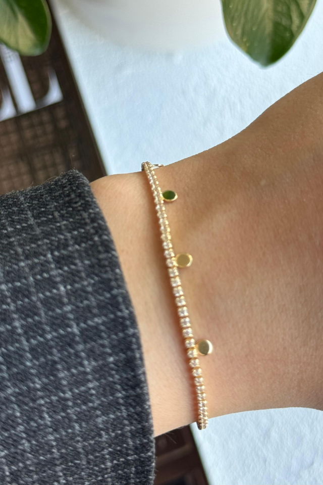 V.İ.P Seri Full Taşlı Su Yolu Çoklu Pul Model Renk Atmaz Kararmaz Garantili Kadın Çelik Bileklik Gold
