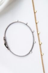 V.İ.P Seri Full Taşlı Su Yolu Çoklu Pul Model Renk Atmaz Kararmaz Garantili Kadın Çelik Bileklik Gold