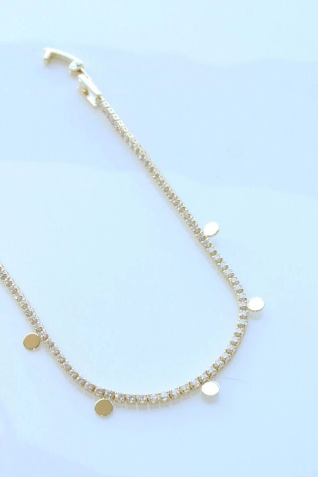 V.İ.P Seri Full Taşlı Su Yolu Çoklu Pul Model Renk Atmaz Kararmaz Garantili Kadın Çelik Bileklik Gold