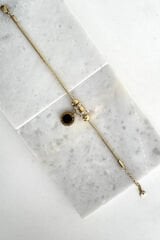 Özel Seri Siyah Romen Charmlı Kadın Çelik Bileklik Kelepçe