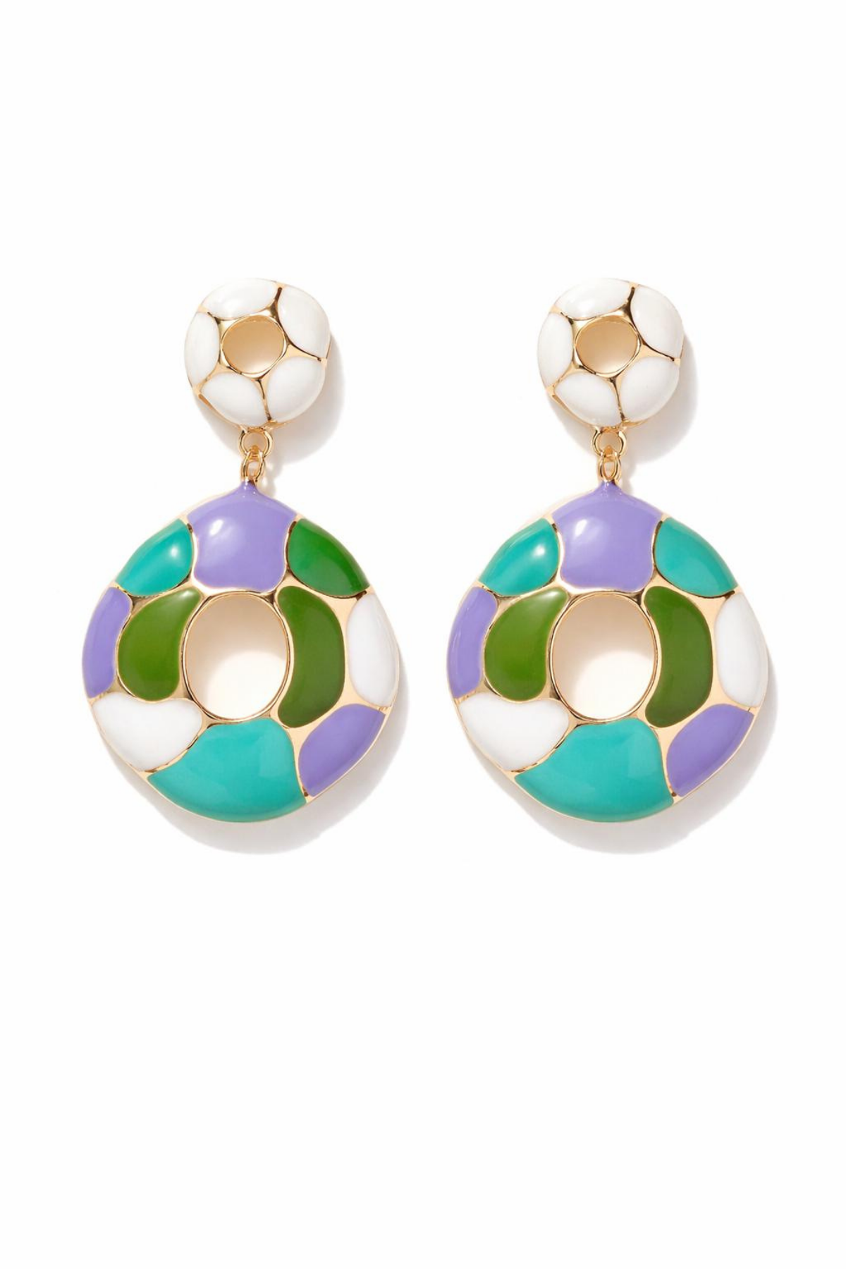 Yeni Sezon VIP Sallantılı Renkli Mineli Taşlı Tasarım Kararmaz Renk Atmaz Kadın Çelik Küpe