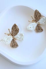 Yeni Sezon Hasır Kelebek Tasarım Yazlık Hafif Kadın Küpe