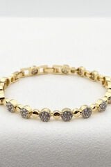 Crystal Sphere Kuyumcu İşçiliği 14K Altın Kaplama Premium Seri Kadın Çelik Bileklik