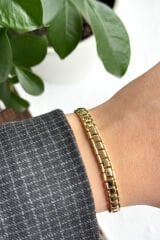 Özel Seri Vintage Zincir Tasarım Kadın Çelik Bileklik Kelepçe